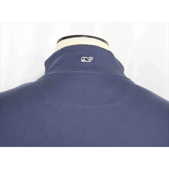 NEW Vineyard Vines Navy 1/4 Zip Pima Cotton Pullover Sweatshirt Mens Size XL - Picture 4 of 5